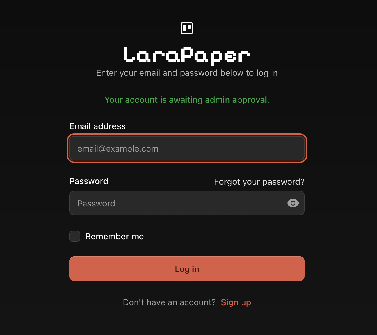 Waiting for approval