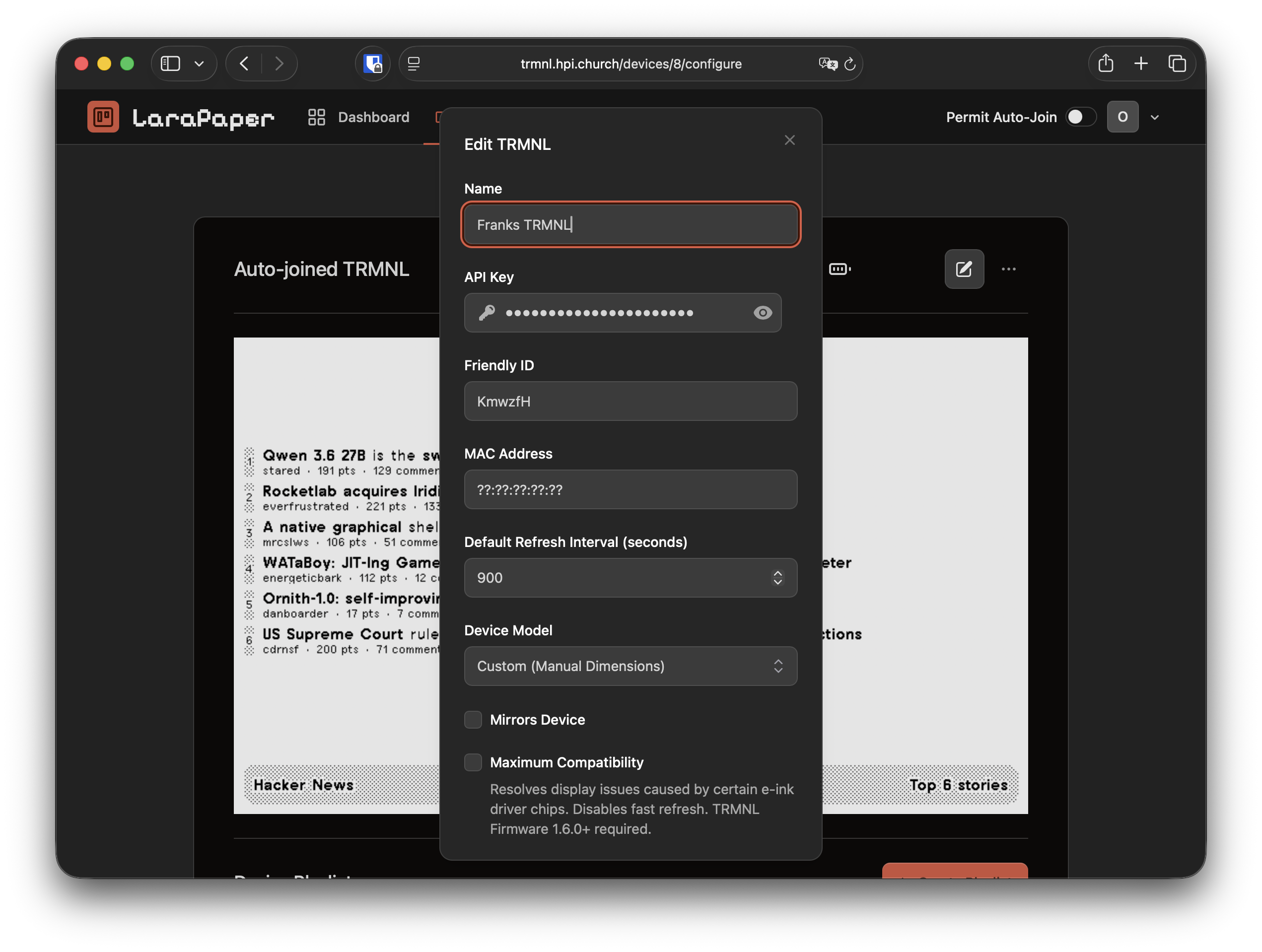 Renaming a device