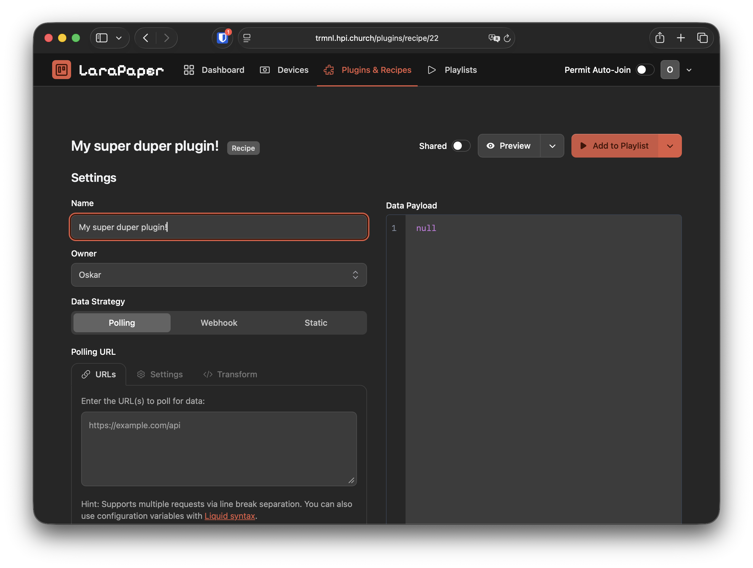 Per plugin page